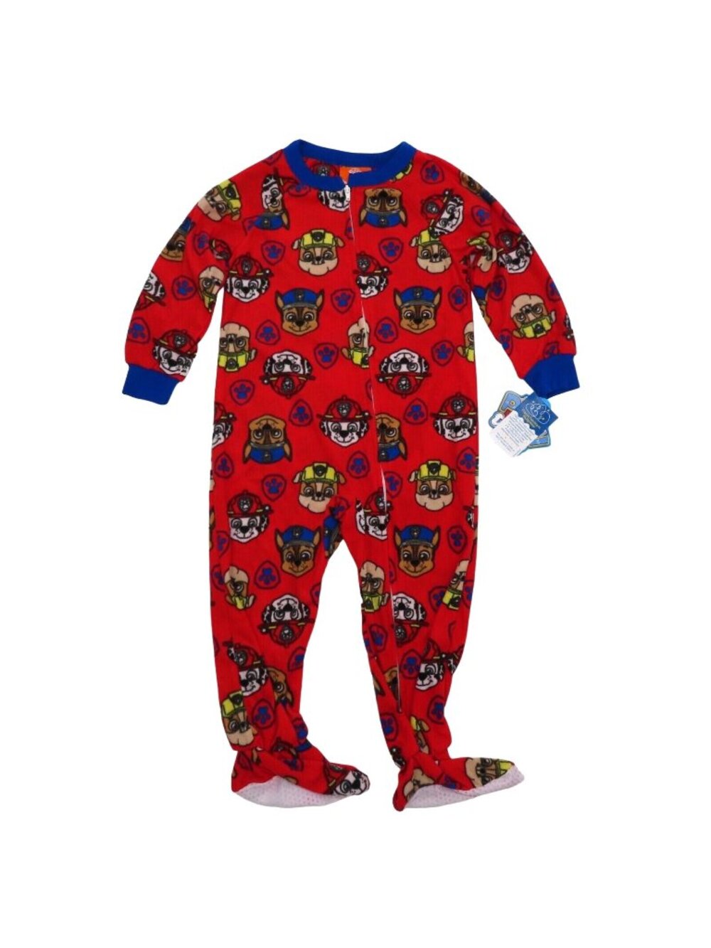 NEW Nickelodeon PAW Patrol Toddler 2T Fleece One Piece Zip Bodysuit Gripper Feet